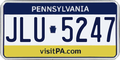 PA license plate JLU5247