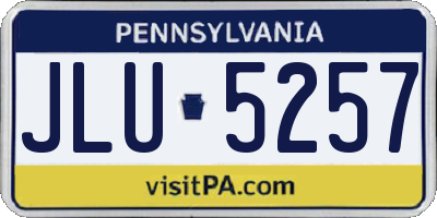 PA license plate JLU5257