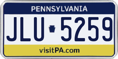PA license plate JLU5259