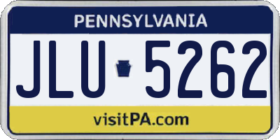 PA license plate JLU5262