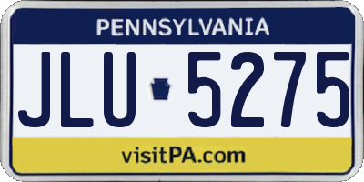 PA license plate JLU5275