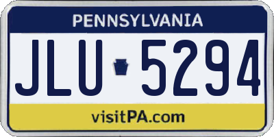 PA license plate JLU5294