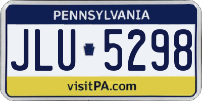 PA license plate JLU5298