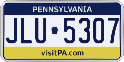 PA license plate JLU5307