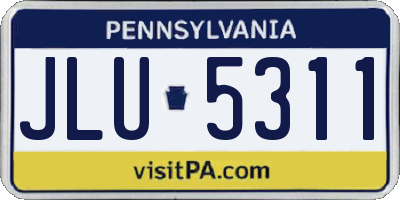 PA license plate JLU5311