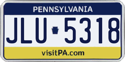 PA license plate JLU5318