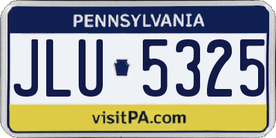 PA license plate JLU5325