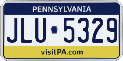 PA license plate JLU5329