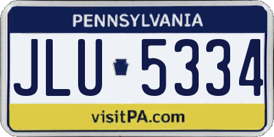 PA license plate JLU5334