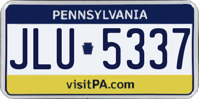 PA license plate JLU5337