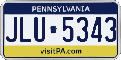 PA license plate JLU5343