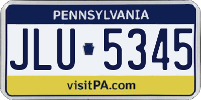 PA license plate JLU5345