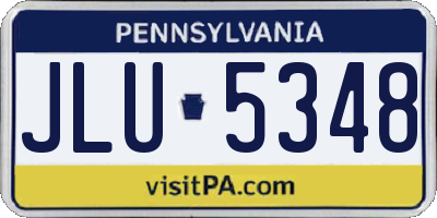 PA license plate JLU5348