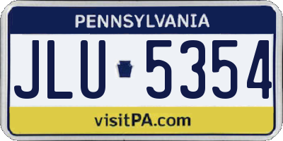 PA license plate JLU5354