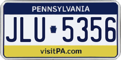 PA license plate JLU5356