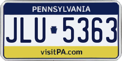 PA license plate JLU5363