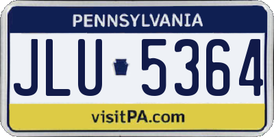 PA license plate JLU5364