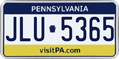 PA license plate JLU5365