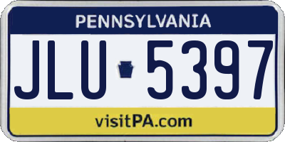 PA license plate JLU5397