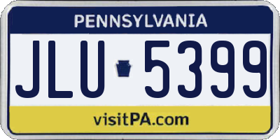 PA license plate JLU5399