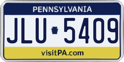 PA license plate JLU5409