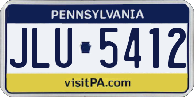 PA license plate JLU5412