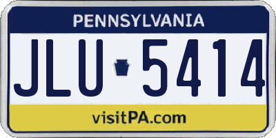 PA license plate JLU5414