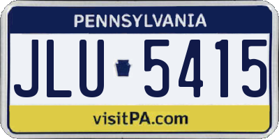 PA license plate JLU5415