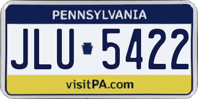 PA license plate JLU5422