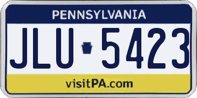 PA license plate JLU5423