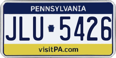 PA license plate JLU5426