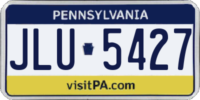 PA license plate JLU5427