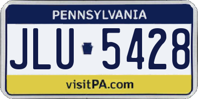 PA license plate JLU5428
