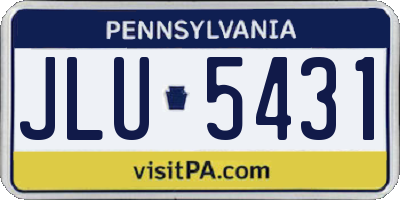 PA license plate JLU5431