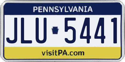 PA license plate JLU5441