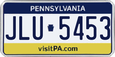 PA license plate JLU5453