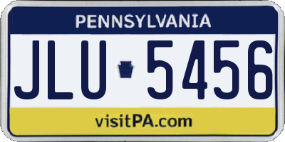 PA license plate JLU5456