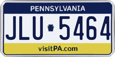 PA license plate JLU5464