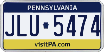PA license plate JLU5474