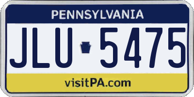 PA license plate JLU5475