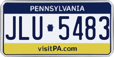 PA license plate JLU5483