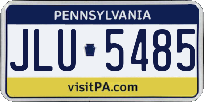 PA license plate JLU5485