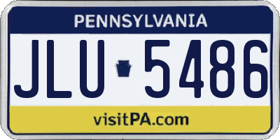PA license plate JLU5486