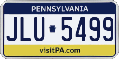 PA license plate JLU5499
