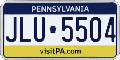 PA license plate JLU5504