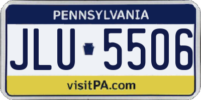 PA license plate JLU5506