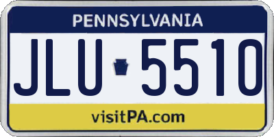 PA license plate JLU5510