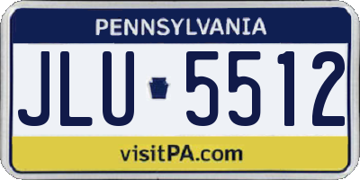 PA license plate JLU5512