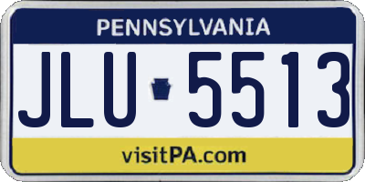 PA license plate JLU5513