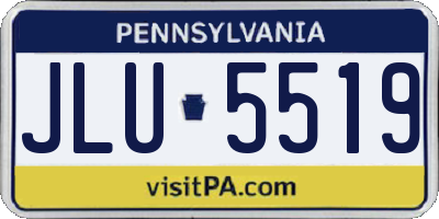 PA license plate JLU5519